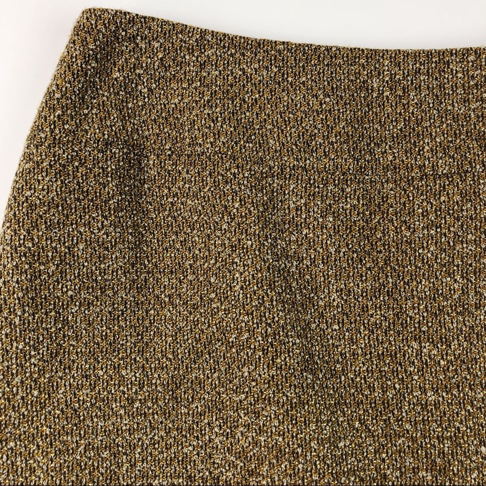 Albert Nipon Gold Knit Wool Blend Pencil Skirt - image 4